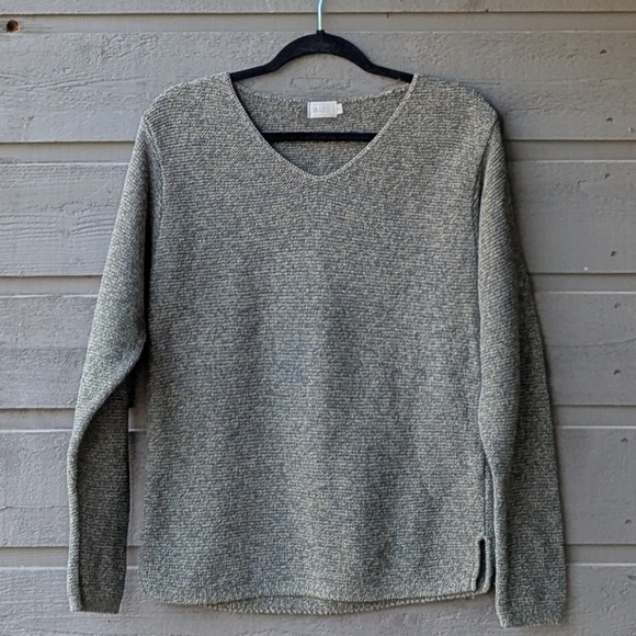 VTG 90s Alps Green Gray Knit Cotton Pullover Sweater Size Small - Picture 7 of 7